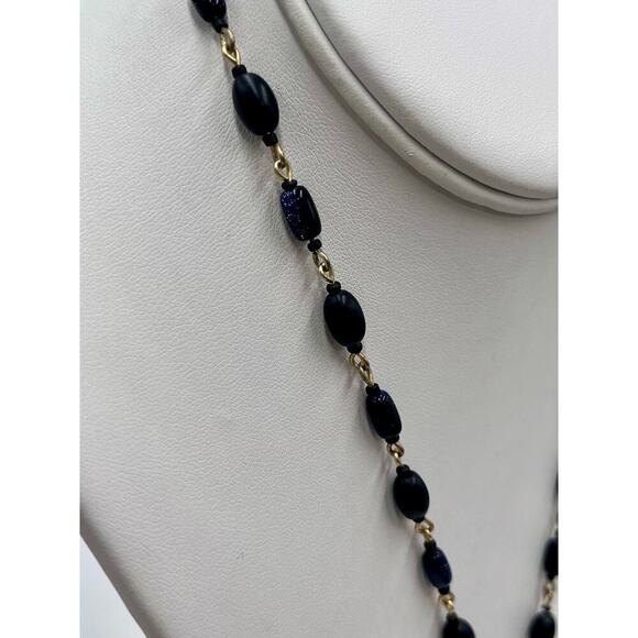 Sigrid Olsen Signed‎ Dark Blue Glittery Stone Fashion Statement Necklace - Picture 11 of 11